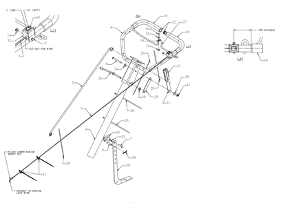 Handle Diagram and Parts List for RT65H (21AB455C710)(2019) Cub Cadet Tiller